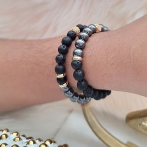 Mens lava stone Bracelet